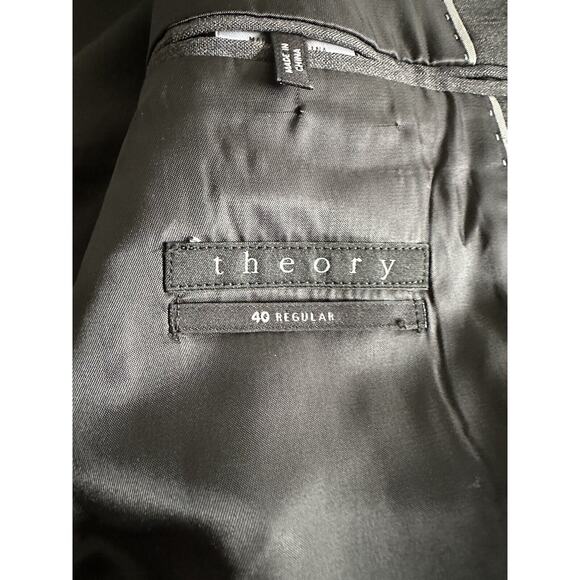 Theory Xylo-NP Blazer Charcoal Gray 2 Button Single Breasted 40R Stretch Wool - Picture 3 of 4